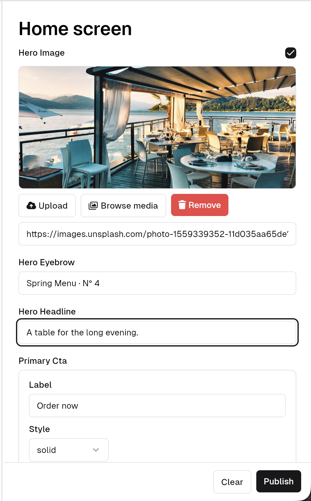 Dart Desk editor — HomeConfig field inspector